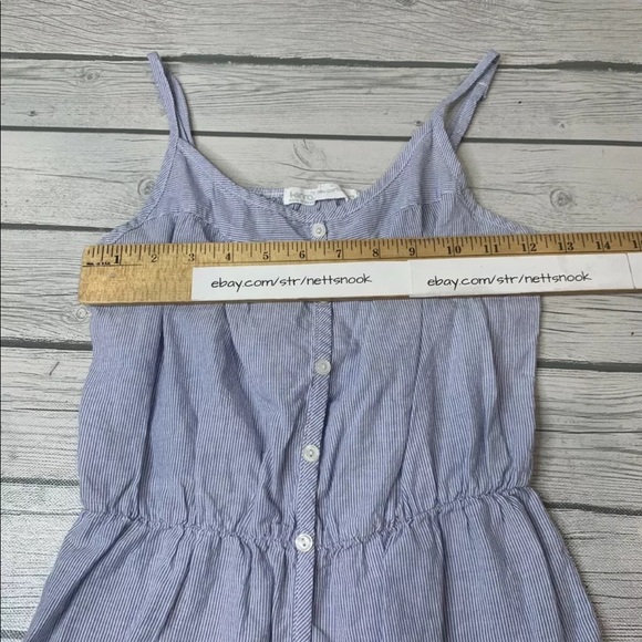 Kirra Peplum Tank Top Size XS Button down White & Blue stripe Nautical Boho - Picture 7 of 14